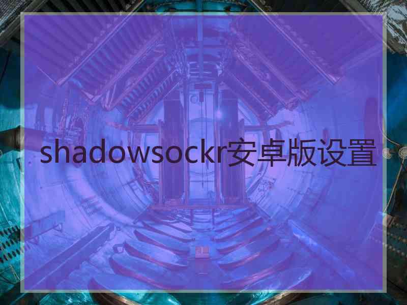 shadowsockr安卓版设置