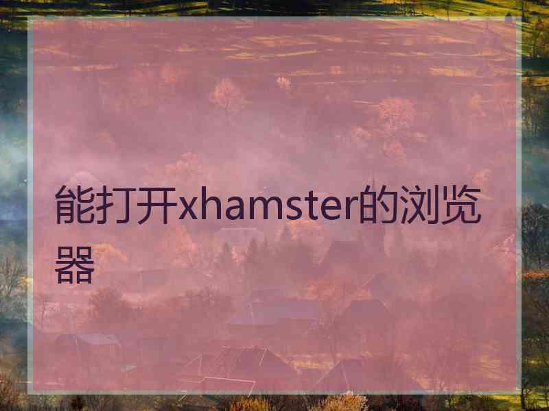 能打开xhamster的浏览器