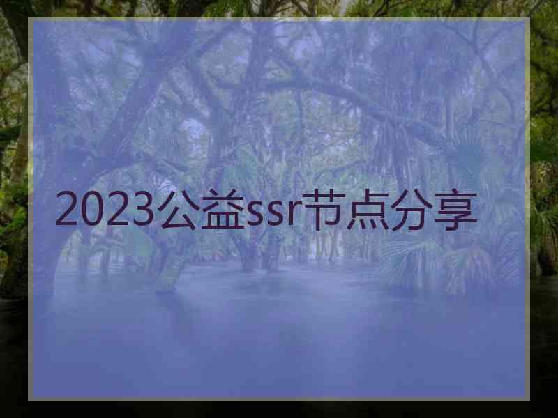 2023公益ssr节点分享