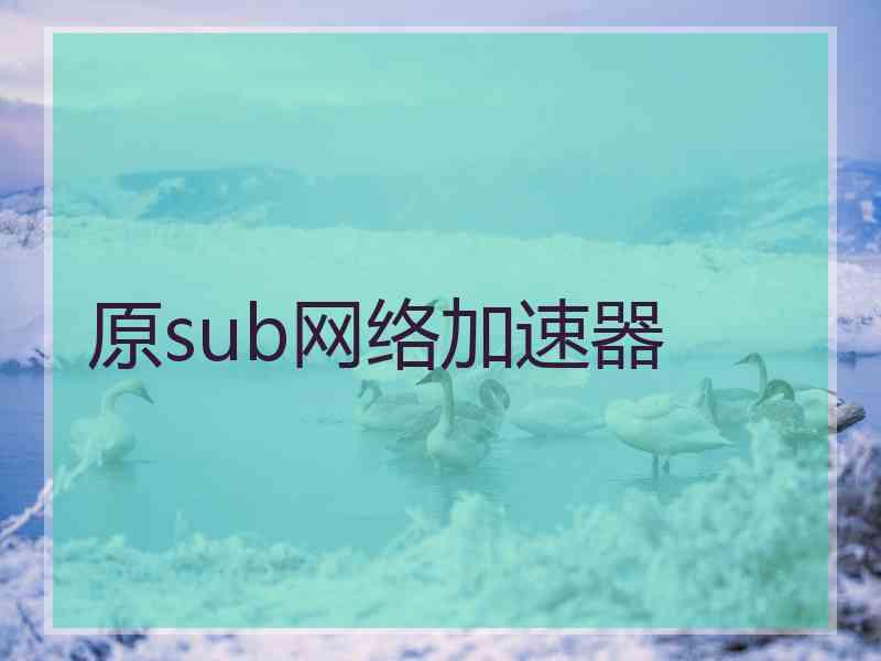 原sub网络加速器