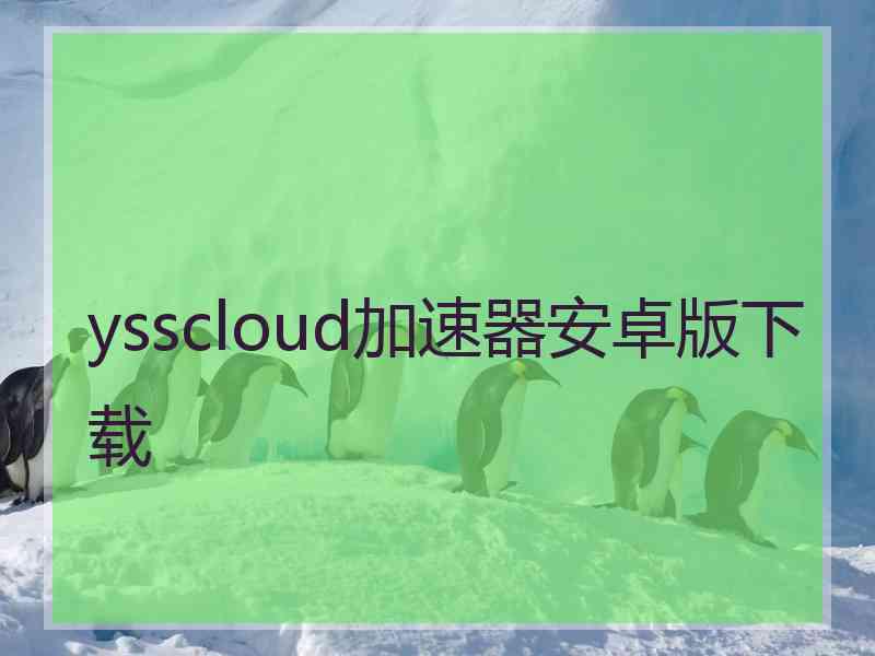 ysscloud加速器安卓版下载