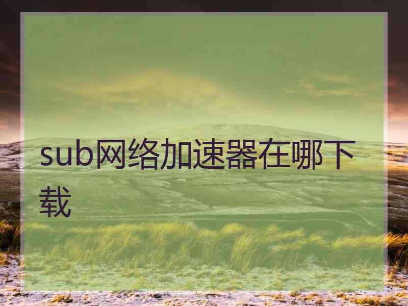 sub网络加速器在哪下载