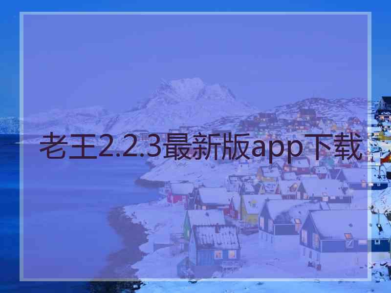 老王2.2.3最新版app下载