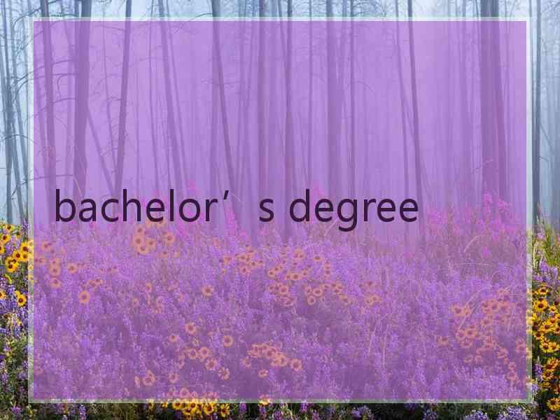 bachelor’s degree