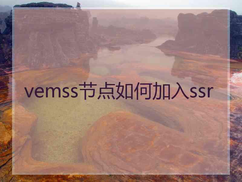 vemss节点如何加入ssr