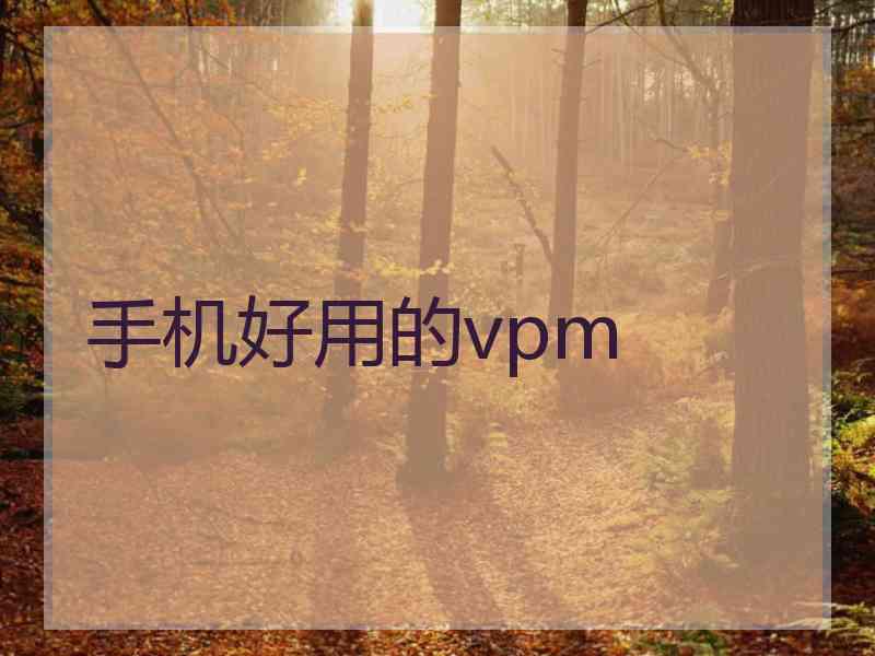 手机好用的vpm