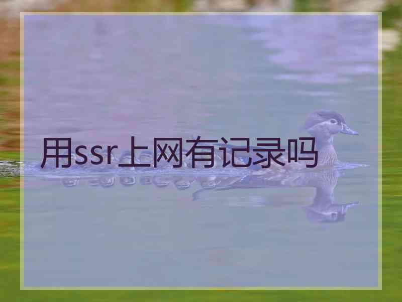 用ssr上网有记录吗