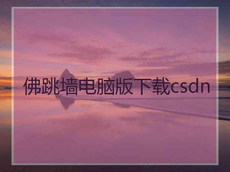 佛跳墙电脑版下载csdn