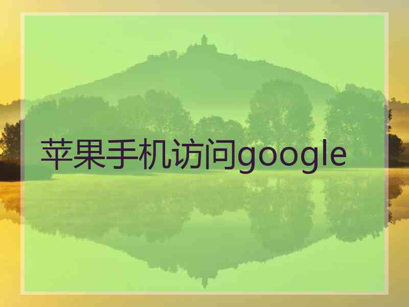 苹果手机访问google