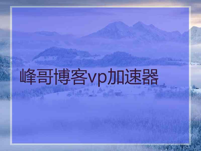 峰哥博客vp加速器