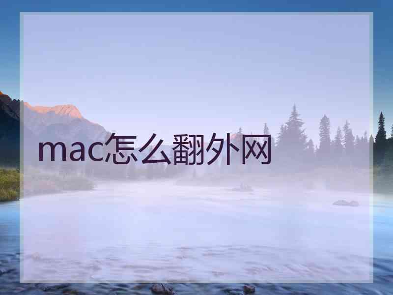 mac怎么翻外网