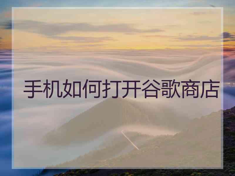 手机如何打开谷歌商店
