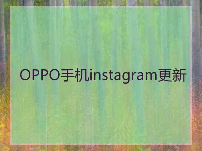 OPPO手机instagram更新