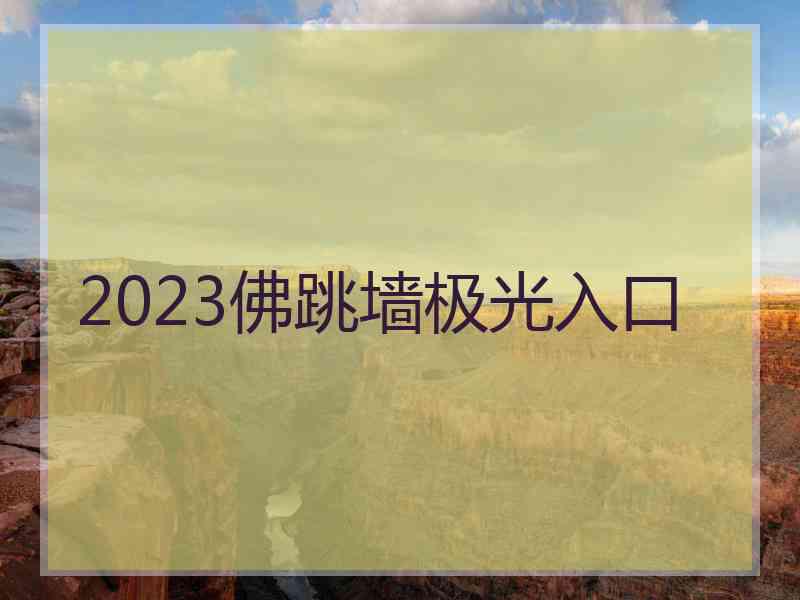 2023佛跳墙极光入口