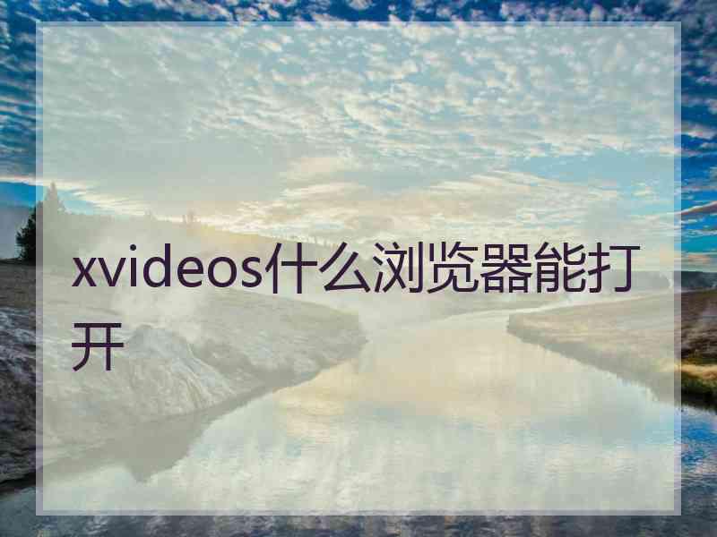 xvideos什么浏览器能打开