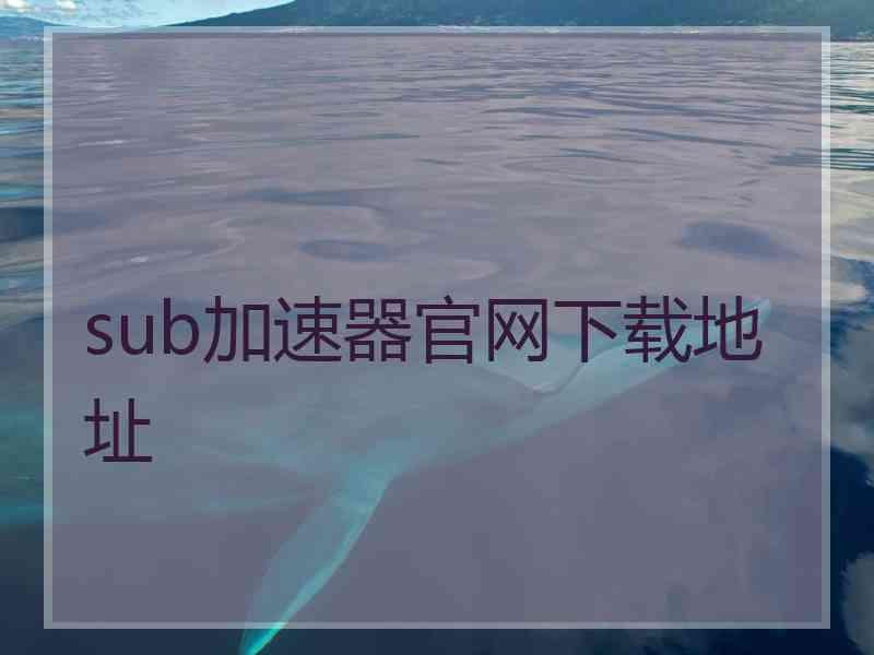 sub加速器官网下载地址