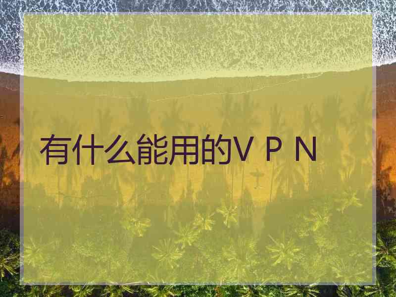 有什么能用的V P N