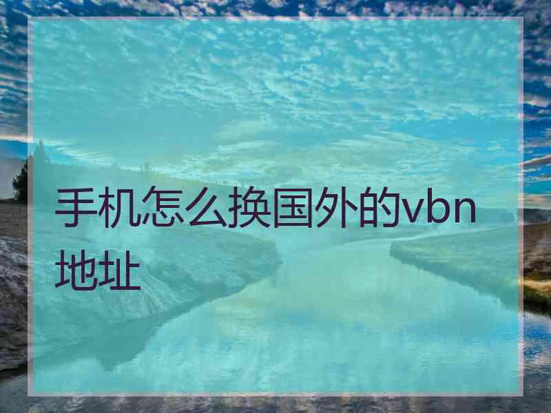 手机怎么换国外的vbn地址