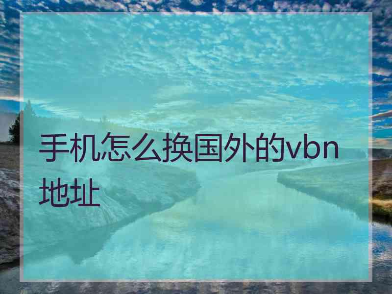 手机怎么换国外的vbn地址