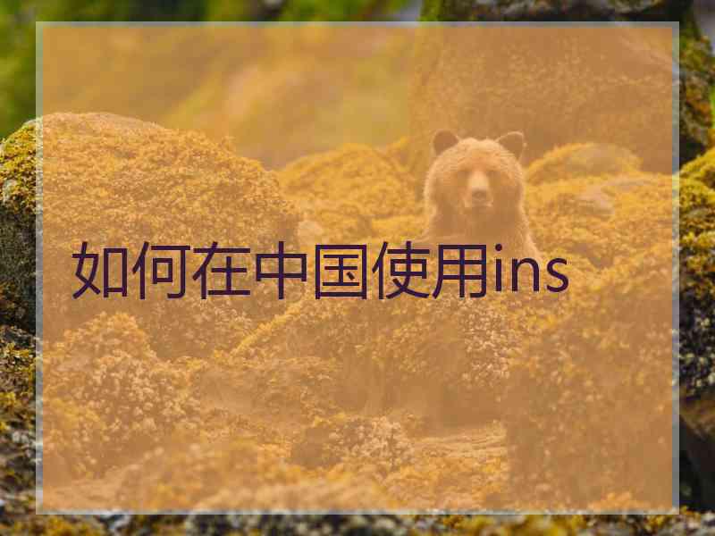 如何在中国使用ins
