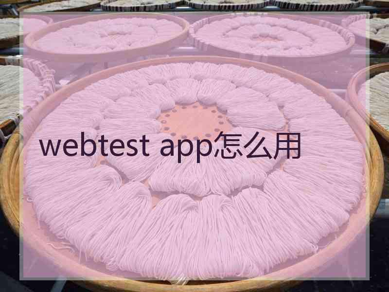 webtest app怎么用