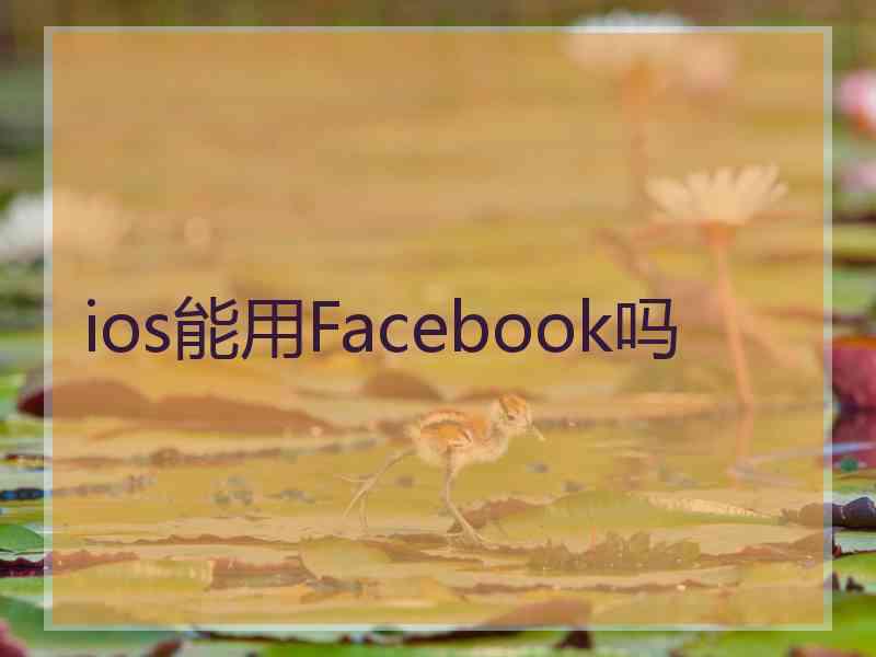 ios能用Facebook吗