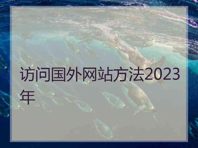 访问国外网站方法2023年